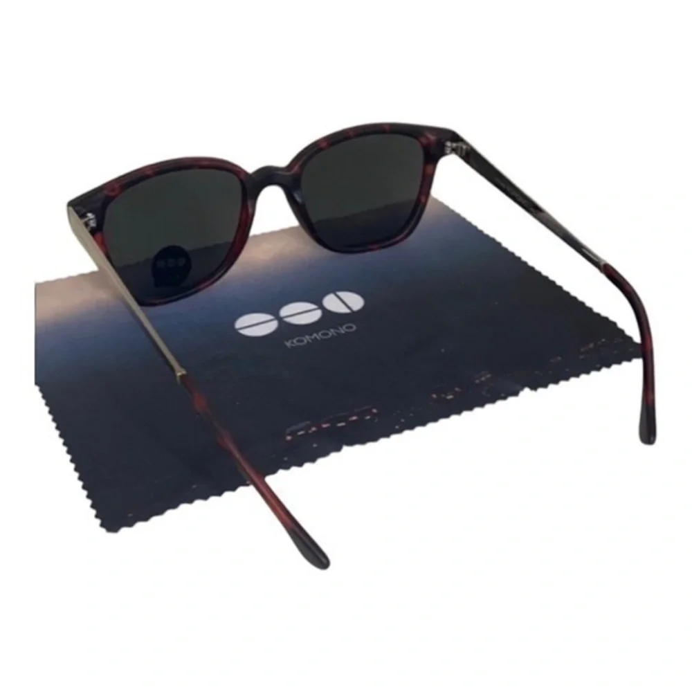 Komono Renee Sunglasses NEW burgundy silver metal arms